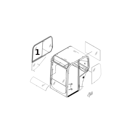 Geam lateral dreapta mini excavator 289-6020 , 2896020