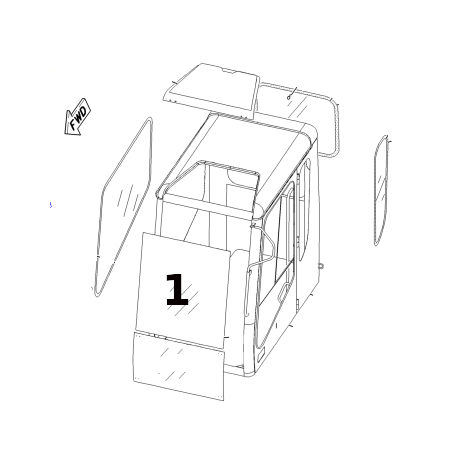 Parbriz superior excavator pe pneuti caterpillar 188-3002 , 1883002