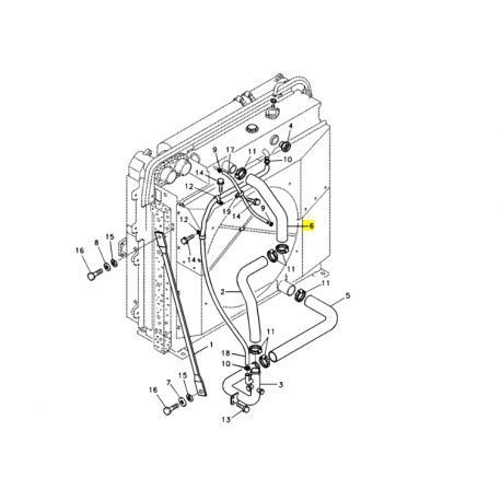 Furtun radiator excavator Volvo VOE14510866