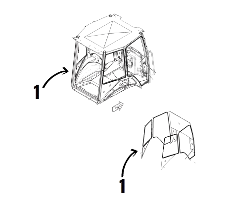 Geam Lateral Buldoexcavator CAT 382-2310