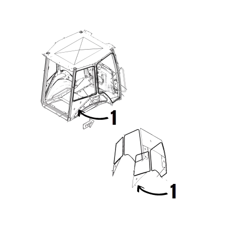 Geam Lateral Buldoexcavator CAT 382-2311