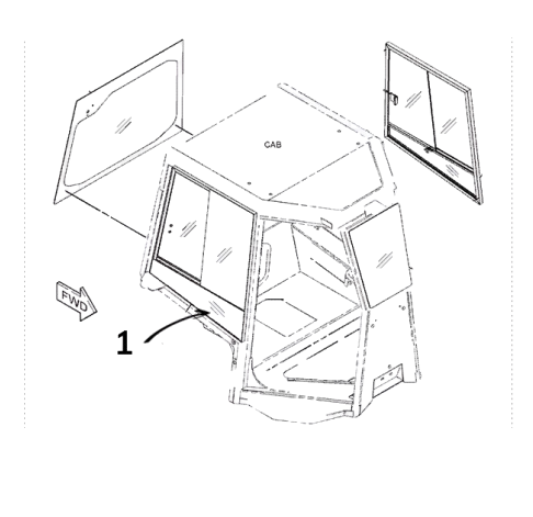 Geam Lateral Buldozer Caterpillar 264-8899