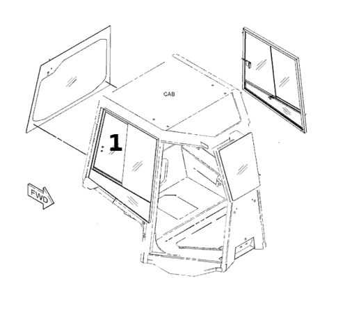 Geam Lateral Buldozer Caterpillar 301-5701