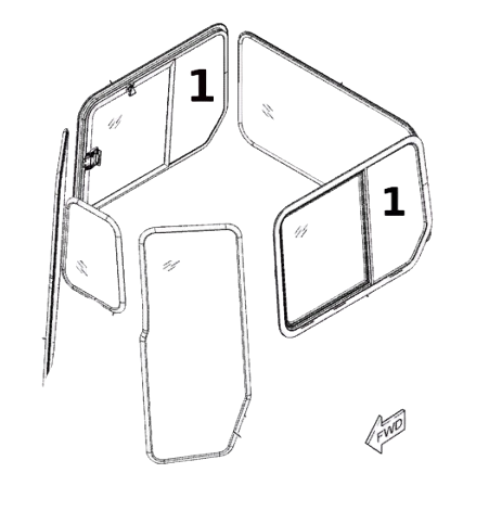 Geam Lateral Buldozer Caterpillar 344-2123