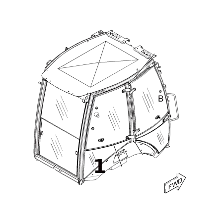 Geam Lateral pentru Buldoexcavator CAT 2059631