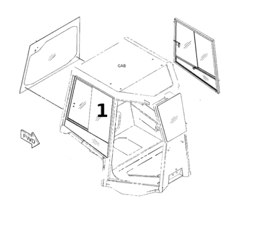 Geam Spate Buldozer Caterpillar 264-8900
