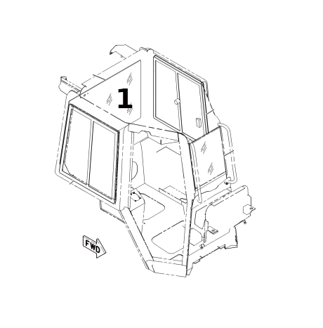 Geam Spate pentru Buldozer CAT 170-2070