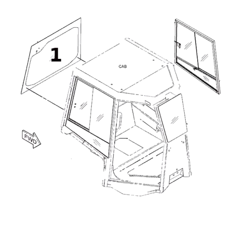 Geam Spate pentru Buldozer CAT 343-3551
