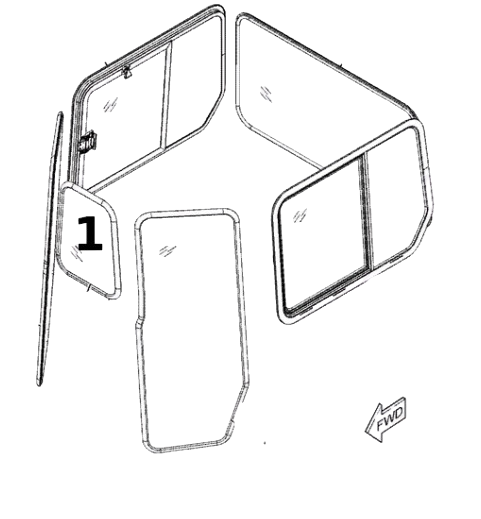 Parbriz pentru Buldozer Caterpillar 336-1508