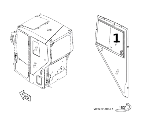 Geam Culisant Mini Excavator CAT 523-9141