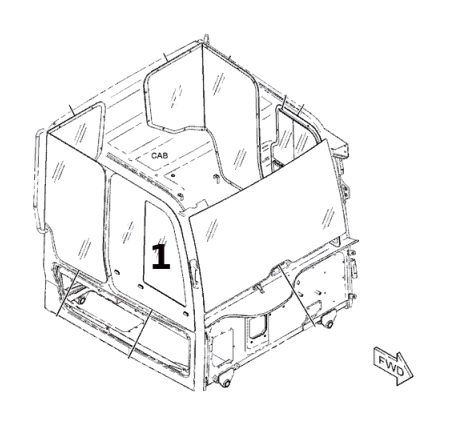 Geam Lateral Culisant Dumper CAT 480-6971
