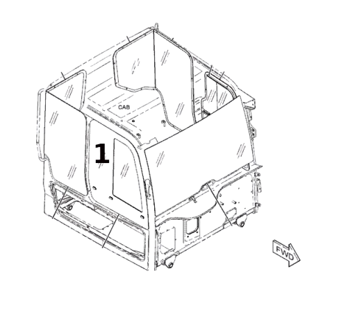 Geam Lateral Dumper Caterpillar 480-6970