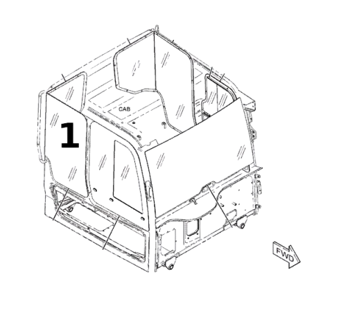 Geam Lateral Dumper Caterpillar 508-0788