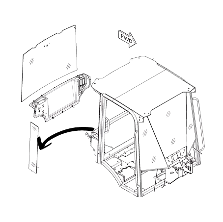 Geam Lateral Incarcator Frontal CAT 266-7069