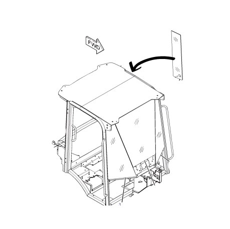 Geam Lateral Incarcator Frontal CAT 266-7070