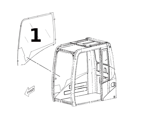 Geam Lateral Mini Excavator CAT 189-2671