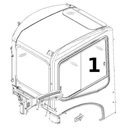 Geam Lateral Mini Excavator CAT 230-5211