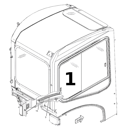 Geam Lateral Mini Excavator CAT 230-5212