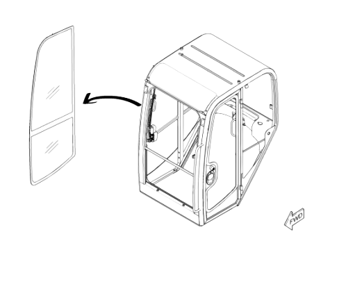 Geam Lateral Mini Excavator CAT 370-1499