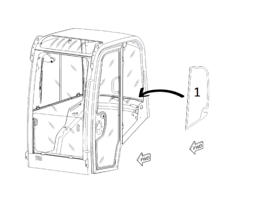 Geam Lateral Mini Excavator CAT 376-2078
