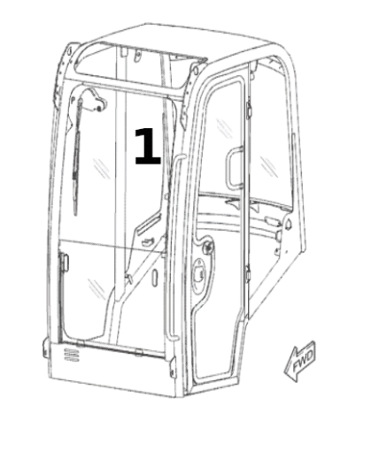 Geam Lateral Mini Excavator CAT 376-2080