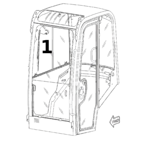 Geam Lateral Mini Excavator CAT 390-2331
