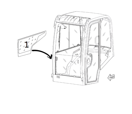 Geam Lateral Mini Excavator CAT 390-2332