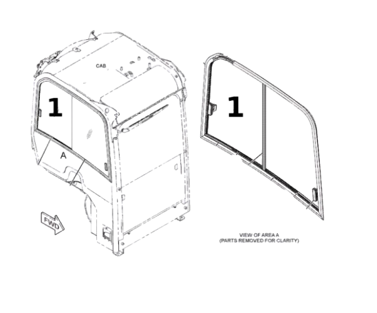 Geam Lateral Mini Excavator CAT 525-9445
