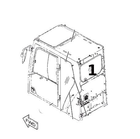 Geam Spate Excavator Caterpillar 516-4875