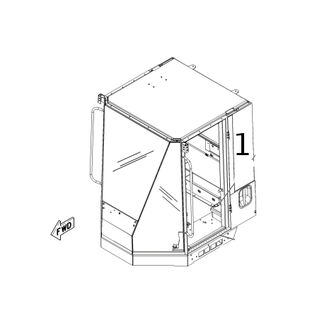 Geam Spate Incarcator Frontal CAT 107-6146
