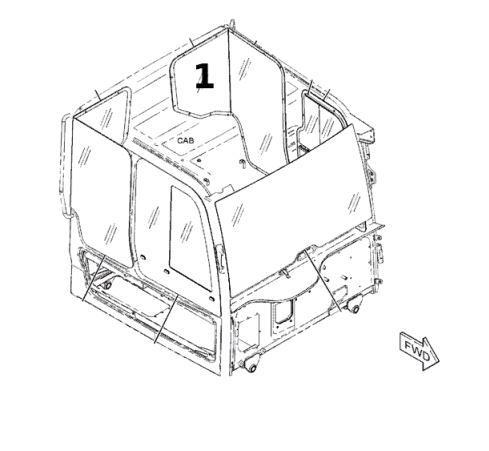 Geam Spate pentru Dumper Caterpillar 508-0789