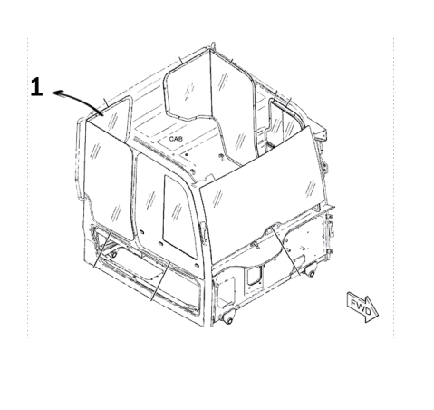 Geam Spate pentru Dumper Caterpillar 508-0790