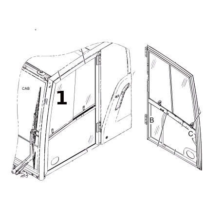 Geam Usa Excavator CAT 393-1371 , 3931371