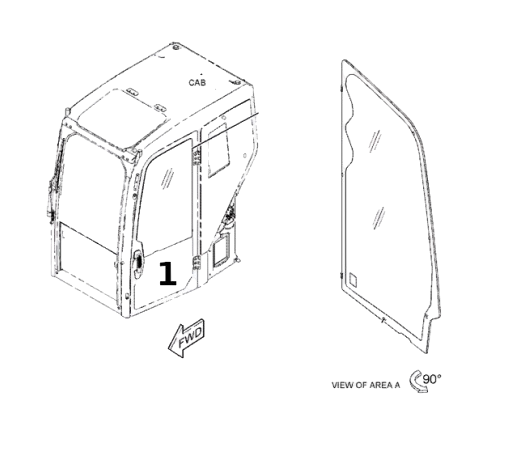 Geam Usa Mini Excavator Caterpillar 496-1132