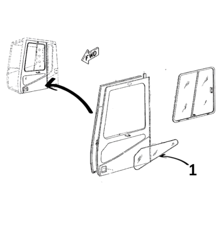 Geam Usa pentru Excavator Caterpillar 132-9450
