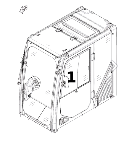 Geam Usa pentru Excavator Caterpillar 334-6525