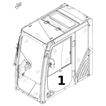 Geam Usa pentru Excavator Caterpillar 346-8063