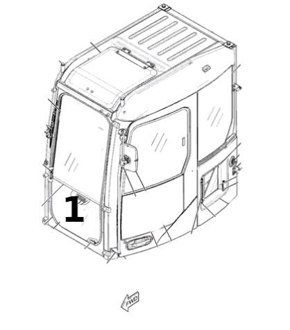Parbriz Inferior Mini Excavator CAT 353-1939