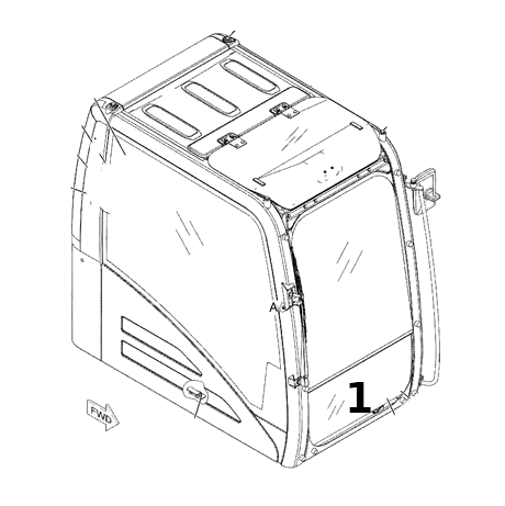 Parbriz inferior Excavator Caterpillar 1566647
