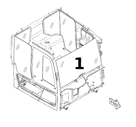 Parbriz pentru Dumper Caterpillar 508-0792