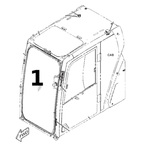 Parbriz pentru Excavator Caterpillar 486-5437