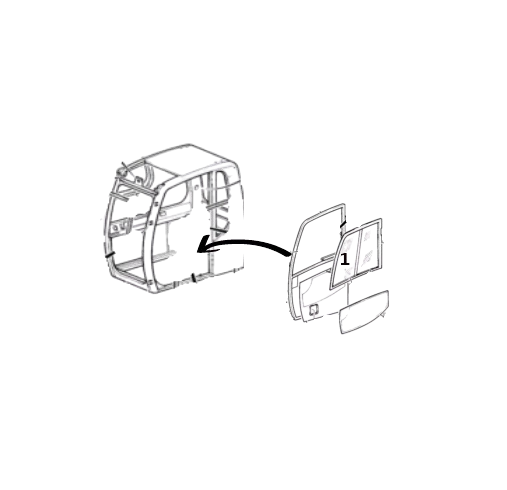 Geam Usa Excavator pe senile JCB JHN0137