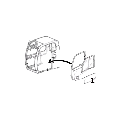 Geam Usa Excavator pe senile JCB JHN0175