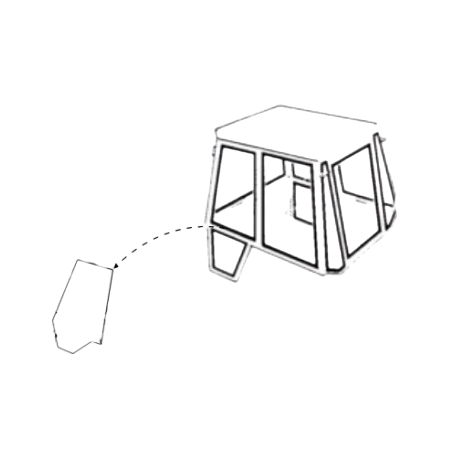 Geam Usa pentru Buldoexcavator JCB 827/60115