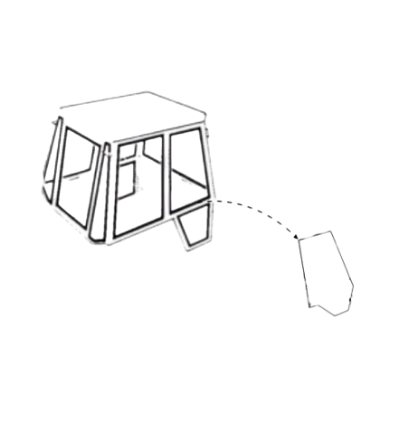 Geam Usa pentru Buldoexcavator JCB 827/60116