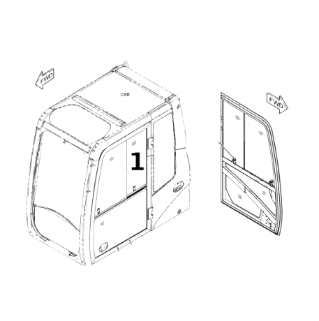 Geam Usa pentru Excavator Caterpillar 378-6572