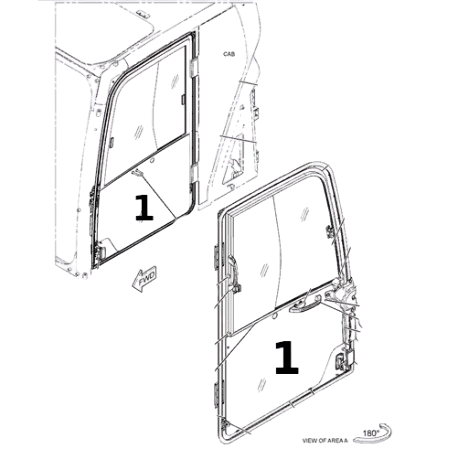 Geam Usa pentru Excavator Caterpillar 486-5461