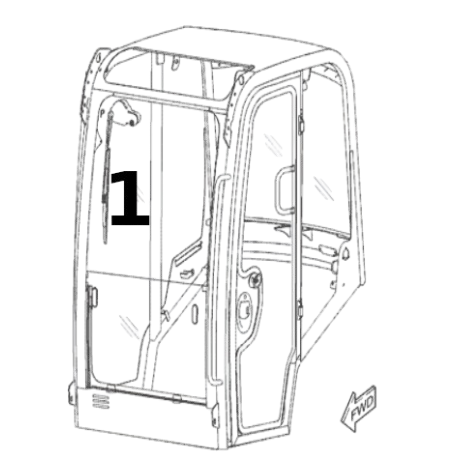 Geam Lateral Mini Excavator Wacker N. 3762079