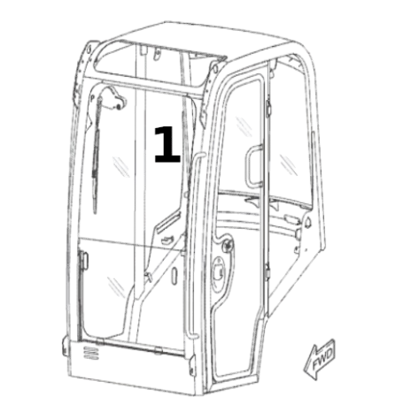Geam Lateral Mini Excavator Wacker N. 3762080 - imagine 3