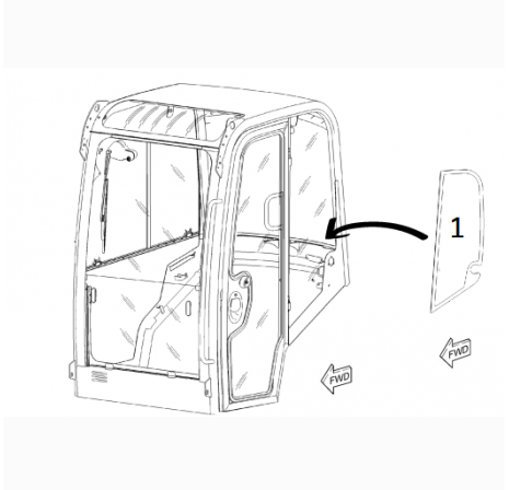 Geam Lateral Mini Excavator Wacker N. 3762078